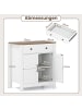 COSTWAY Sideboard Küchenschrank mit Schublade in Weiß