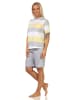 NORMANN kurzarm Schlafanzug Shorty Blockstreifen - 64912 in gelb