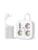 TechProtect PCS3X4 Steckdosenleiste 3-fach USB Weiß