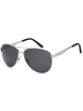 styleBREAKER Piloten Sonnenbrille in Silber / Grau