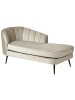 Beliani Chaiselongue ALLIER in Beige/Schwarz - (W) 150 x (H) 75 x (L) 76 cm linksseitig