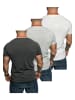 Amaci&Sons 3er-Pack T-Shirts 3. LAKEWOOD in (Weiß/Grau + Anthrazit/Schwarz + Grau/Weiß)