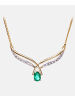 Diamant L'éternel Halskette aus 375 Gelbgold mit Diamant mit Smaragd