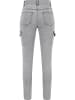 Cloud5ive Cloud5ive Damen Cloud5ive Damen High Waist Cargo Jeans Hose mit washed look in grey
