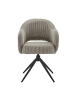 SalesFever Armlehnstuhl 360° drehbar Cord-Optik mit Metallgestell in Grau