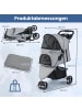 COSTWAY Hundewagen klappbar bis 15 kg in Grau