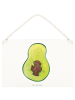 Mr. & Mrs. Panda Deko Schild Avocado Kern ohne Spruch in Weiß