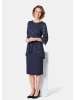 GOLDNER Kleid Kleid mit feinem Spitzenüberwurf in mitternachtsblau