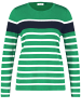 Gerry Weber Pullover Langarm Rundhals in Vibrant Green/Offwhite Striped