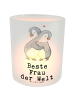 Mr. & Mrs. Panda Teelichthalter Glas Pinguin Beste Frau der Welt... in Transparent