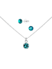 Alexander York Schmuckset SOLITÄR blue-zircon in 925 Sterling Silber, 4-tlg. in silber