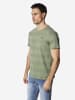 KOROSHI Basic fancy cotton crew t-shirt in khaki