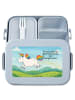 Mr. & Mrs. Panda Brotdose Einhorn Happy Design mit Spruch in Blau Pastell