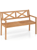 COSTWAY 2-Sitzer Gartenbank Holz 119 x 56 x 80 cm in Hellbraun