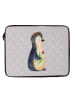 Mr. & Mrs. Panda Notebook Tasche Pinguin Blumen ohne Spruch in Grau Pastell