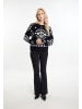 IZIA Damen Pullover in Schwarz Wollweiss