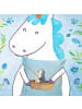 Mr. & Mrs. Panda Kissen 40x40 Pinguin Angelboot ohne Spruch in Eisblau