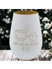 Mr. & Mrs. Panda Gold Windlicht Kaffee Bohne mit Spruch in Weiß