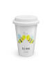 Mr. & Mrs. Panda ToGo Kaffeebecher Biene Liebe mit Spruch in Weiß