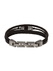 s.Oliver Armband Edelstahl, wet plat+Farbspray, Leder in Braun