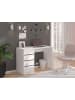 Inn.Furn Schreibtisch weiß Hochglanz 110 cm, für Homeoffice und Büro mit 4 Schubladen