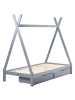 Beliani Kinderbett DEVAY in Grau - (W) 99 x (H) 176 x (L) 208 cm