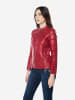 KOROSHI Damen-bikerjacke aus kunstleder in rot