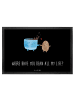 Mr. & Mrs. Panda Schmutzmatte Kaffee Bohne mit Spruch in Schwarz