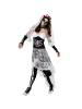 tectake Tailliertes Vokuhila-Kleid, schwarz/weiß