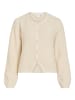 Vila Klassische Strickjacke Knopfleiste Rundhals in Creme