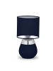 relaxdays Tischlampe in Blau/ Silber - (H)32 x Ø 18 cm