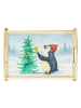 Mr. & Mrs. Panda Servier Tablett Pinguin Weihnachtsbaum Design o... in Weiß