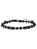 Adeliás Unisex Armband – Kugelarmband aus Edelstahl mit Onyx 19 cm in silber