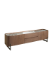 Angel Cerdá TV-Schrank 3250 in Weiß / Dunkler Stahl / Walnuss – (B)200 x (H)45 x (T)52 cm