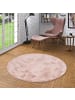 Pergamon Fellteppich Luxus Super Soft Plush Rund in Altrosa