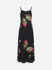 KOROSHI Langes, bedrucktes Kleid mit flüssigem Träger in Schwarz