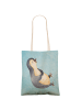 Mr. & Mrs. Panda Tragetasche Pinguin Lachen ohne Spruch in Eisblau