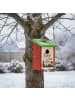 relaxdays Nistkasten in Rot/ Grün - (B)12x (H)22 x (T)15 cm