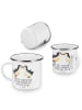 Mr. & Mrs. Panda Camping Emaille Tasse 1. Hochzeitstag Papierhoc... in Weiß