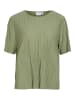 Vila VILA Damen Satin Blusen T-Shirt Halbarm Basic Top VIPLISA in Grün