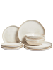 Beliani 12-tlg Tafelservice HOPS in Beige