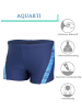 Aquarti Jungen Schwimmhose Kontrastfarbige Einsätze in dunkelblau