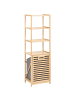 Beliani Badezimmerschrank SAJAMA in Braun/Grau - (W) 40 x (H) 130 x (L) 30 cm