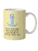 Mr. & Mrs. Panda Teebecher Anker Blau mit Spruch in Gelb Pastell