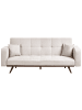 Beliani Schlafsofa HJULBY in Beige/Braun - (W) 220 x (H) 90 x (L) 82 cm