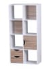 KADIMA DESIGN Bücherregal | Weiß/Sonoma, 60x120x29cm, Schubladen, Tür