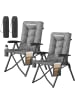 SONGMICS 2er-Set: Campingstuhl in Grau - (B)59.5 x (H)110 x (T)70 cm
