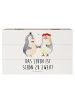 Mr. & Mrs. Panda Holzkiste Pinguin Heirat mit Spruch in Weiß
