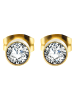 Adeliás Damen Ohrringe – Ohrstecker aus Edelstahl mit Zirkonia in gold