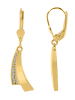 Adeliás Damen Ohrringe – Ohrhänger aus 375 Gold mit Zirkonia in gold